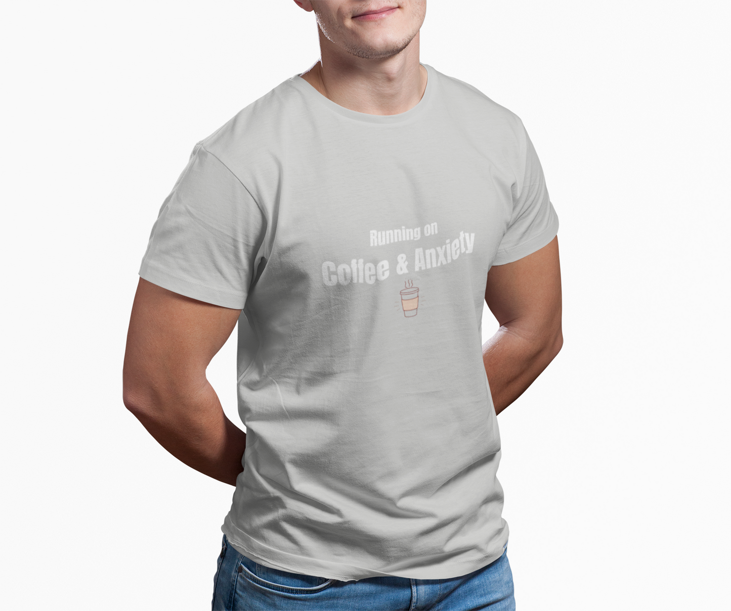 Running on Coffee & Anxiety Shirt – Funny Anxiety Tee, Coffee Lover Shirt, Mental Health Humor T-Shirt