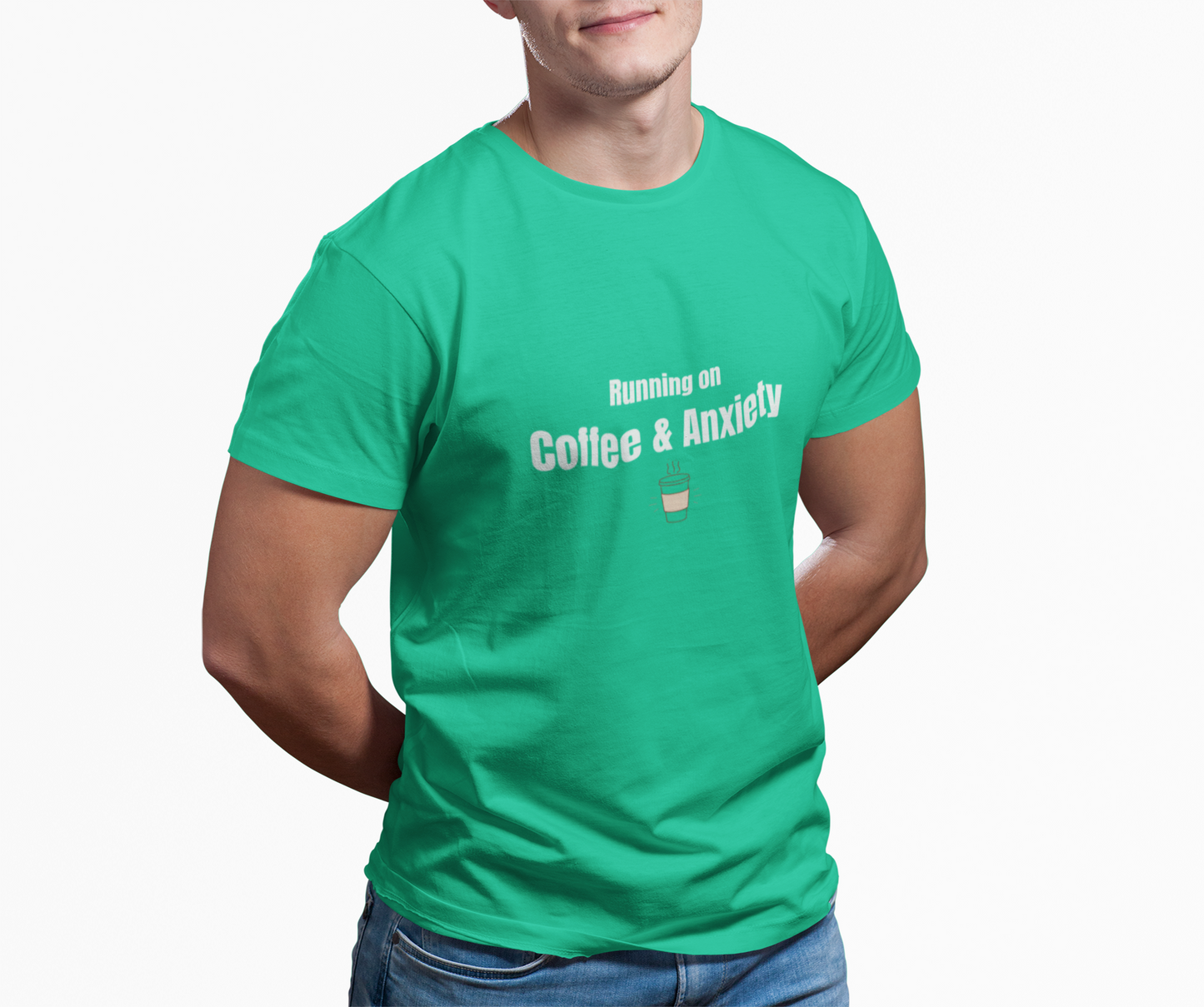 Running on Coffee & Anxiety Shirt – Funny Anxiety Tee, Coffee Lover Shirt, Mental Health Humor T-Shirt