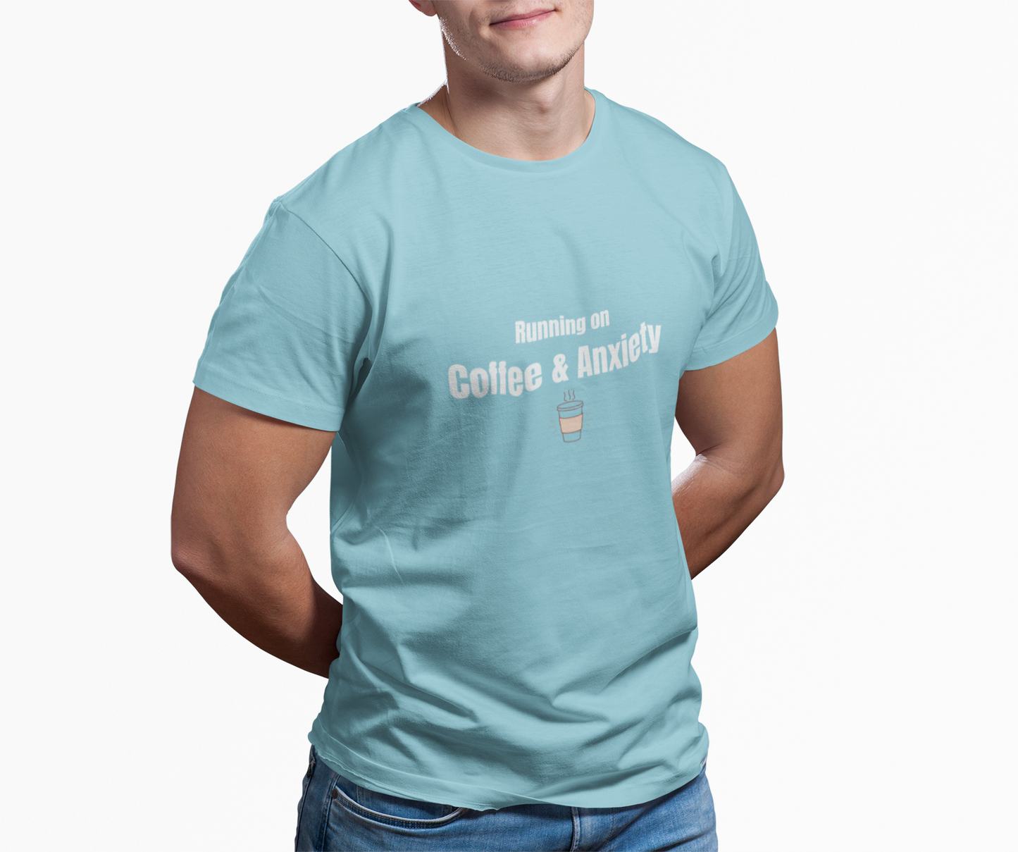 Running on Coffee & Anxiety Shirt – Funny Anxiety Tee, Coffee Lover Shirt, Mental Health Humor T-Shirt