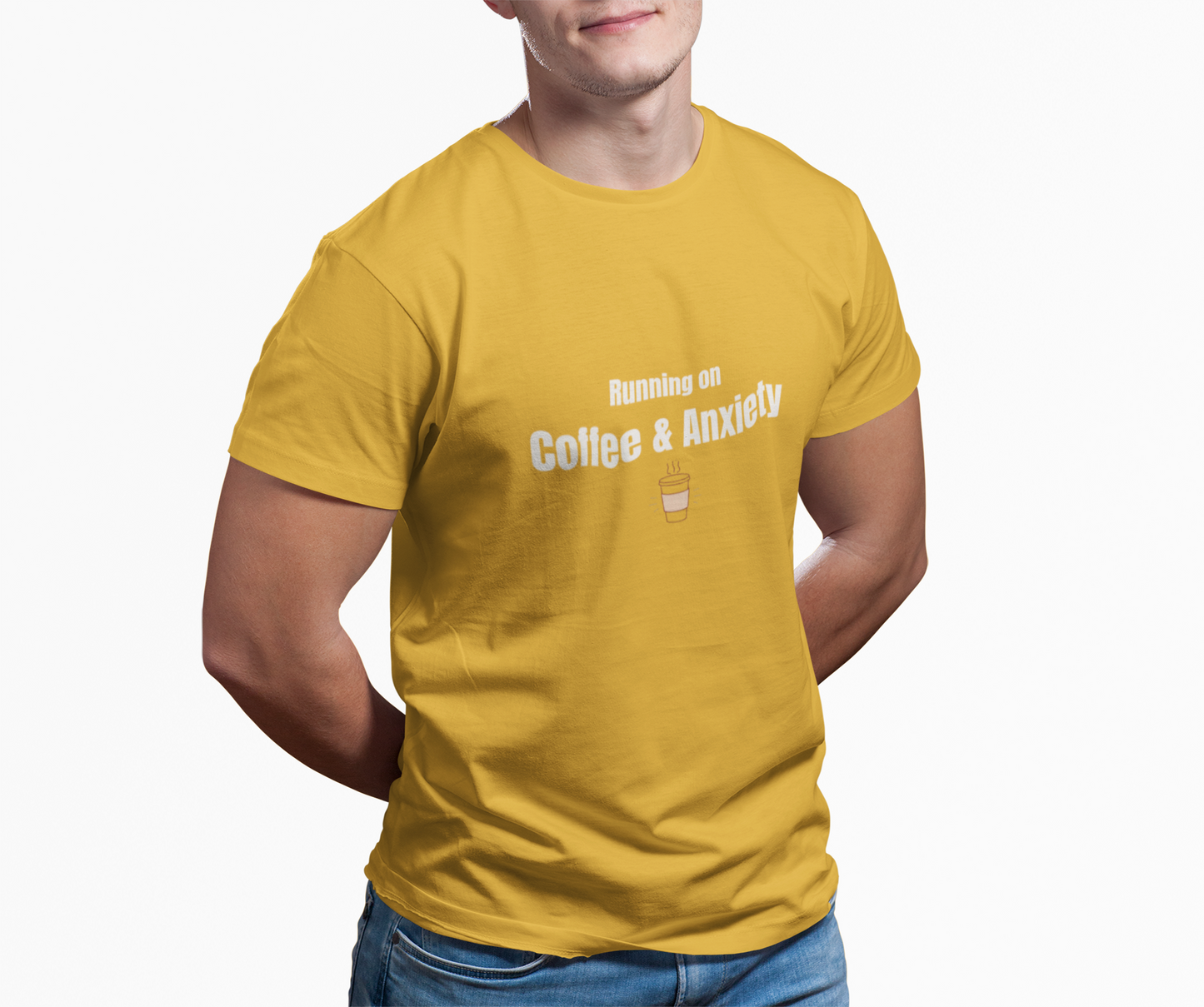 Running on Coffee & Anxiety Shirt – Funny Anxiety Tee, Coffee Lover Shirt, Mental Health Humor T-Shirt